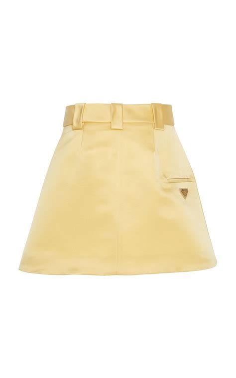 prada yellow mini skirt|prada nylon skirt.